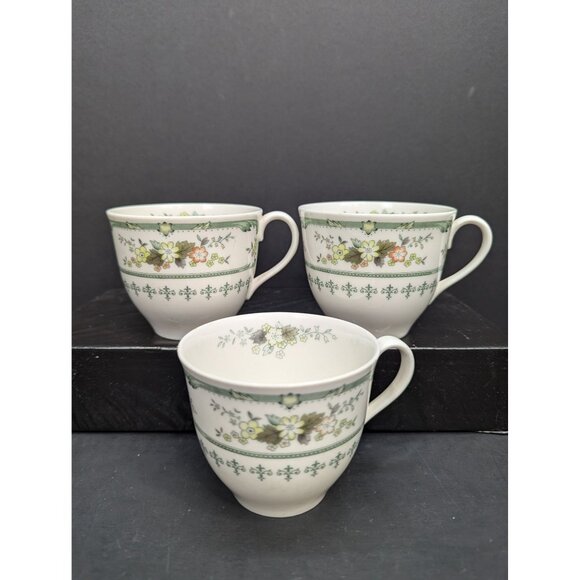 Royal Doulton Provencal T.C. 1034 English Translucent China Flat Teacup Set of 3 - Picture 1 of 10